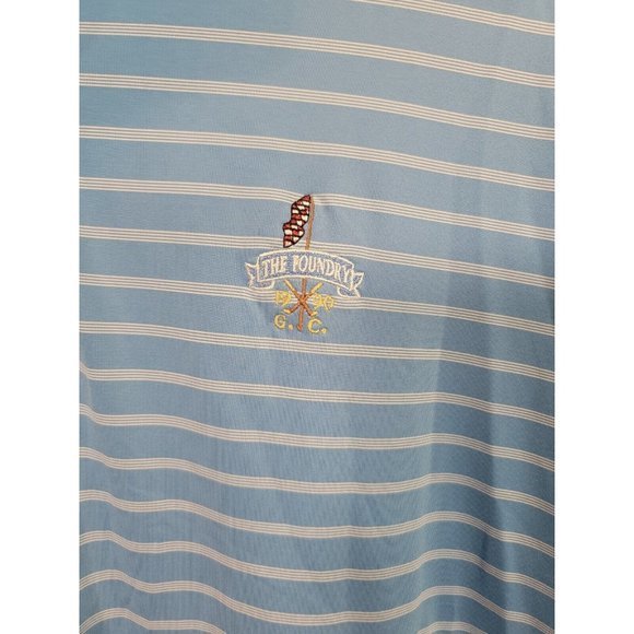Foot Joy XL Men Short Sleeve Polo Blue White Horizontal Lines The Foundry GC - Picture 2 of 8